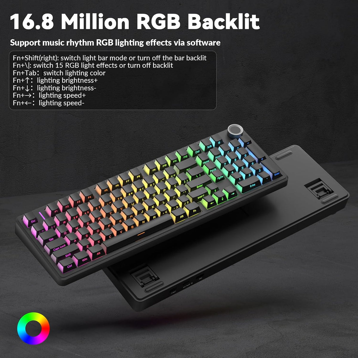 AULA F99 Pro Teclado mecánico inalámbrico - Versión silenciosa, BT5...