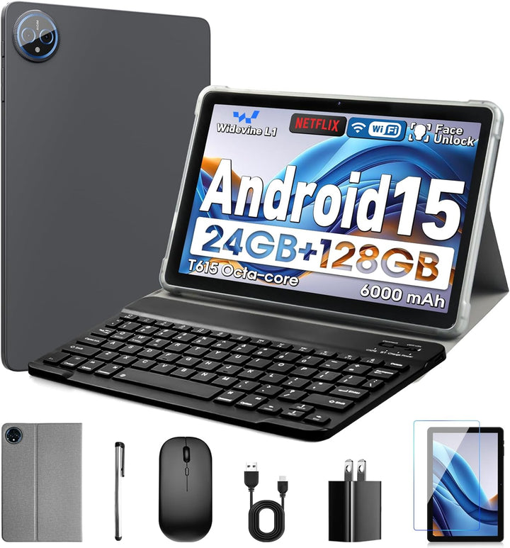 Aobante Tablet de 10 pulgadas, Android 15 con 24 GB de RAM + 128 GB...