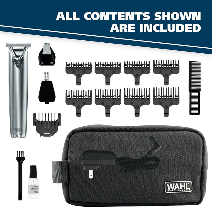 Wahl, afeitadora de acero inoxidable, ión litio, #9818.