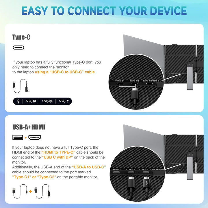 siaviala Extensor de pantalla para laptop, monitor portátil ultrafi...