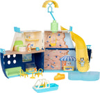 Bluey Juego de crucero con tobogán, más de 15 accesorios, 2 figuras