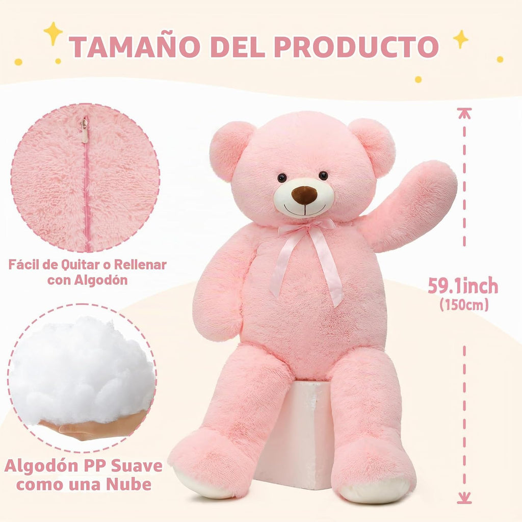 Tezituor - Oso de peluche gigante de 59 pulgadas, color rosa