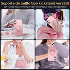 SKYLMW Compatible con iPhone 16 Funda con Soporte Magnético Invisible de Anillo O Funda de Grado Militar para iPhone 16 6.1" [Compatible con Mag-Safe][Gran Sensación de Agarre], Oro Rosa