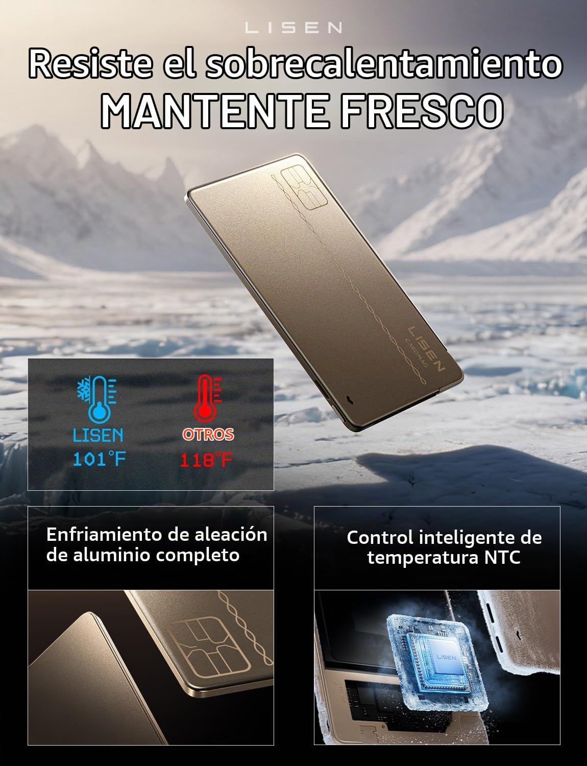 LISEN Cargador de teléfono con tarjeta de carga de 0.2 pulgadas, ca...