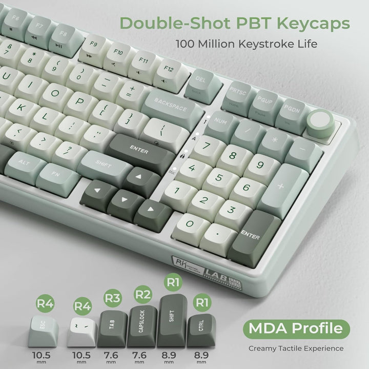 RK ROYAL KLUDGE R98 Pro - Teclado mecánico con cable, teclado RGB p...