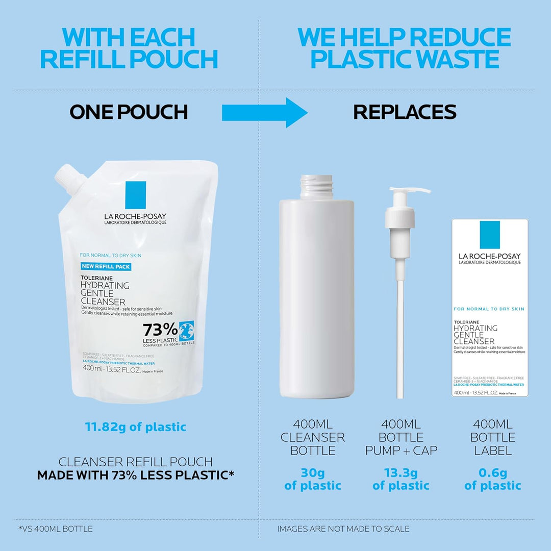 La Roche-Posay Toleriane - Limpiador facial suave e hidratante, lim...