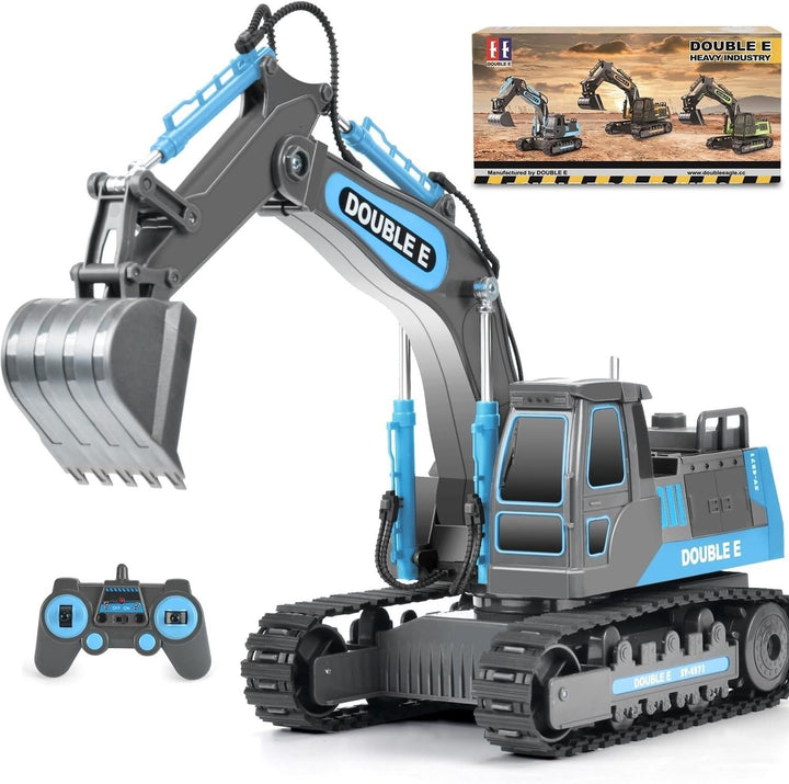 DOUBLE E Excavadora de juguete a control remoto, excavadora a contr...