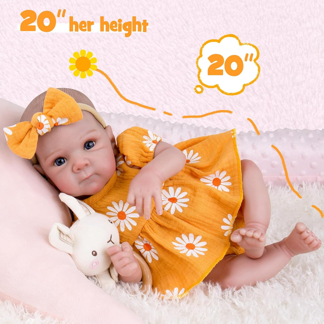 Aori Muñeca de bebé recién nacida realista para niña de 20 pulgadas...