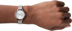 Skagen Anita Reloj de malla de acero inoxidable para mujer, plateado (Modelo: SKW2149) y pulsera Skagen "Elin" de cristal plateado, extensor de 6.5 pulgadas + 1.5 pulgadas