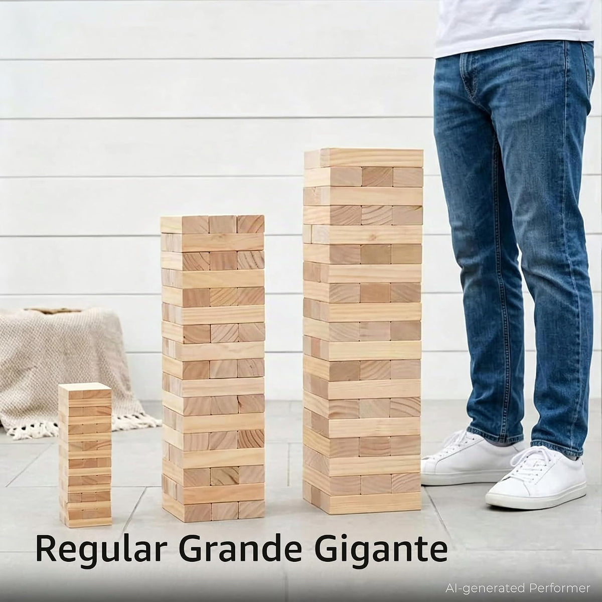 SPORT BEATS Juegos al aire libre Torre de madera grande Apilamiento Juego