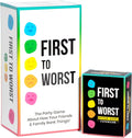 FIRST TO WORST Juego de fiesta + juego de cartas para adultos sobre cómo tus amigos y familiares clasifican las cosas | Divertido juego de mesa de clasificación y adivinanzas para amigos, noches de juego, fiestas e ideas de regalo divertidas