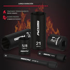Juego de llaves de vaso de impacto de 3/8" - 49 piezas SAE (5/16 a 3/4 pulgadas) y métricas (8-22mm) con barras de extensión y junta universal estándar y profunda de material CR-V para alta