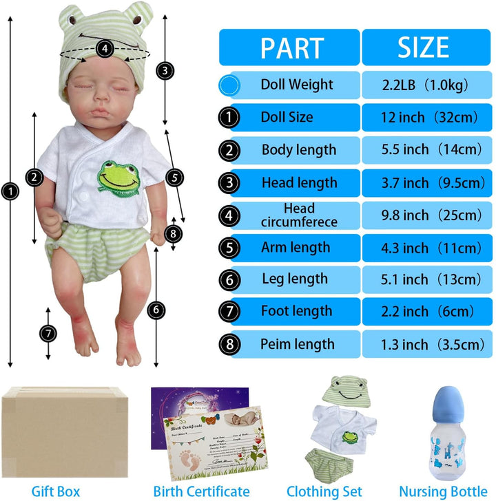 OtardDolls Muñecas de bebé Reborn de silicona de cuerpo completo re...