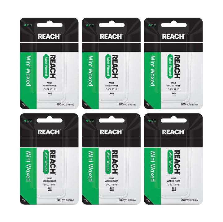 Reach Hilo dental encerado con sabor a menta para el cuidado oral y...