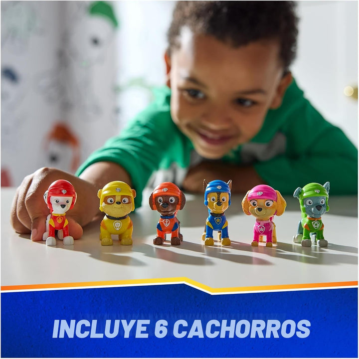 Paw Patrol: Rescue Wheels, paquete de 6 figuras de acción de Pup Sq...