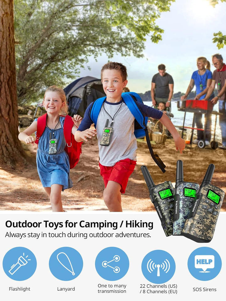 Inspireyes Walkie Talkies para niños recargables, juguetes para niñ...