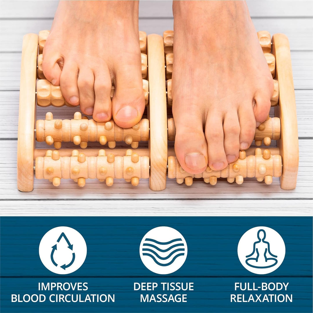 TheraFlow - Masajeador dual de rodillos para pies (XL) \u2013 Relaj...