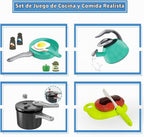 Juego de 67 piezas de juguetes de cocina para niños, accesorios de cocina con ollas, sartenes, utensilios de cocina, alimentos, verduras enlatadas, regalo de aprendizaje para niños y niñas