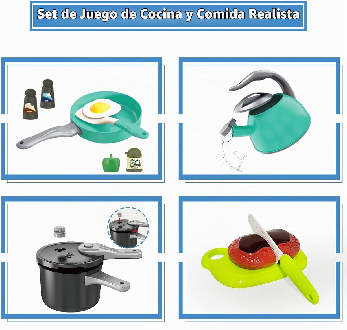 Juego de 67 piezas de juguetes de cocina para niños, accesorios de cocina con ollas, sartenes, utensilios de cocina, alimentos, verduras enlatadas, regalo de aprendizaje para niños y niñas