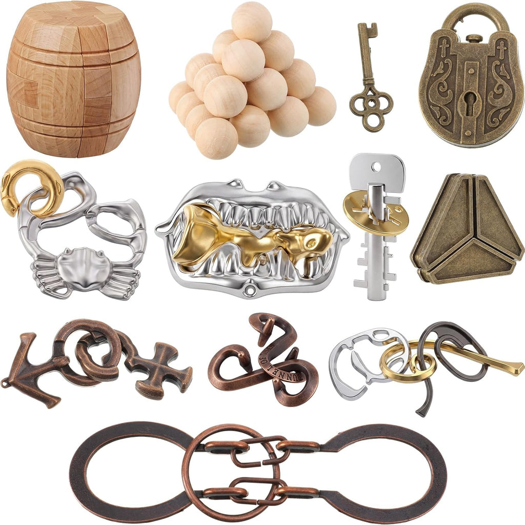Rompecabezas de metal y madera para adultos, estilo divertido