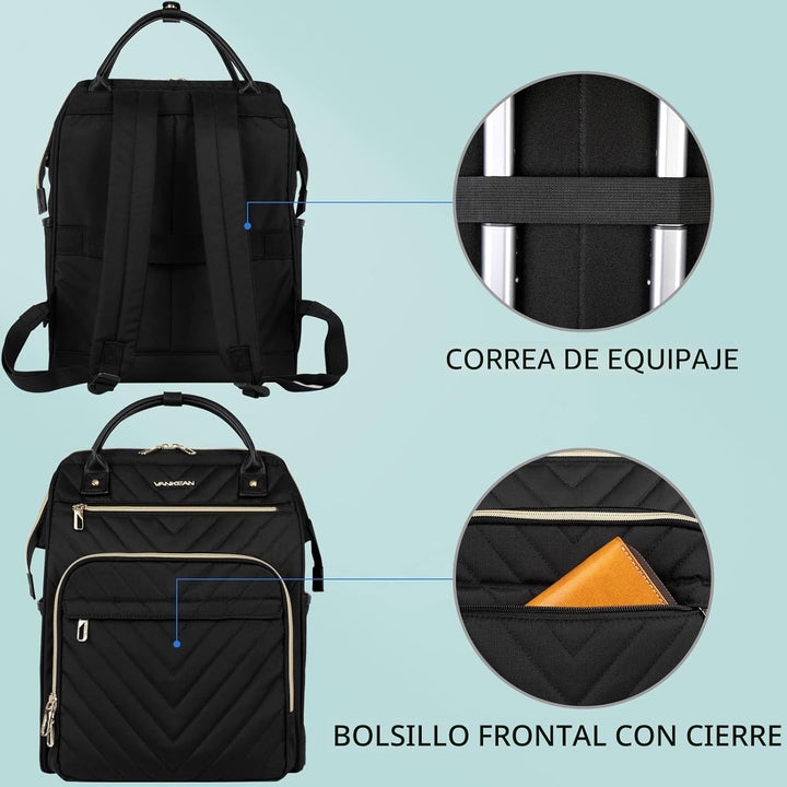 VANKEAN Mochila para laptop de 17 pulgadas para mujeres y hombres,...