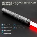 Sable de luz para duelos pesados Pro, movimiento suave, control de movimiento, empuñadura de metal, 16 fuentes de sonido, espada blaster, accesorios para Halloween, cosplay (RGB premium, hoja