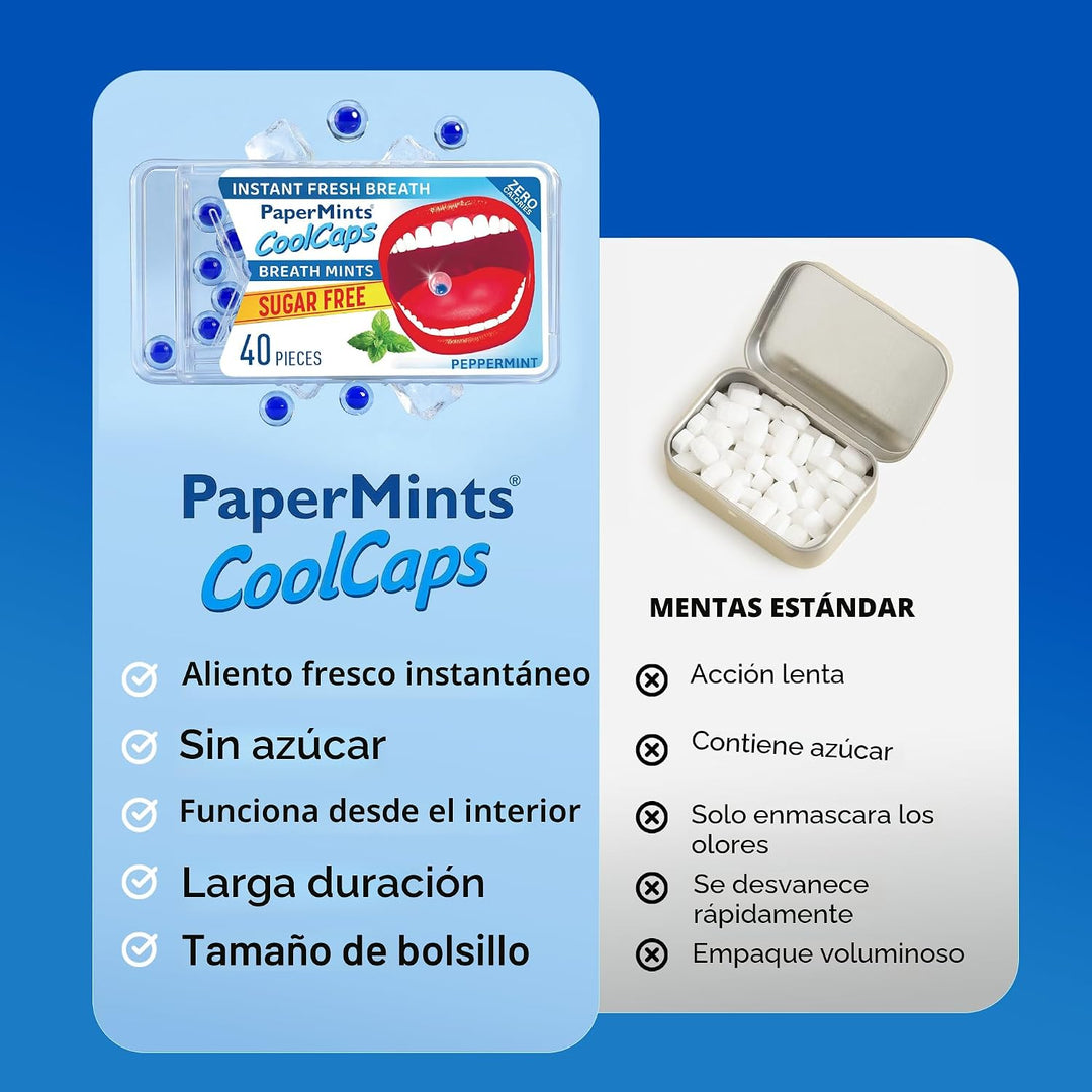 PaperMints CoolCaps Mentas de menta para el aliento \u2013 Cápsulas...