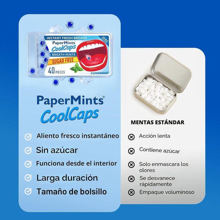 PaperMints CoolCaps Mentas de menta para el aliento \u2013 Cápsulas...