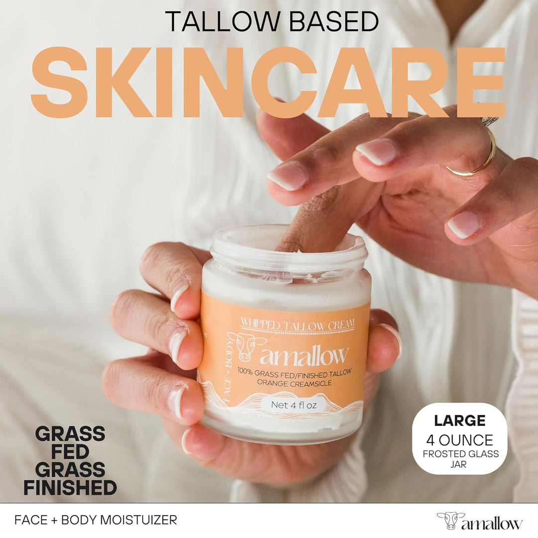 Amallow Sebo de Res 100% Alimentada con Pasto para el Cuidado de la...