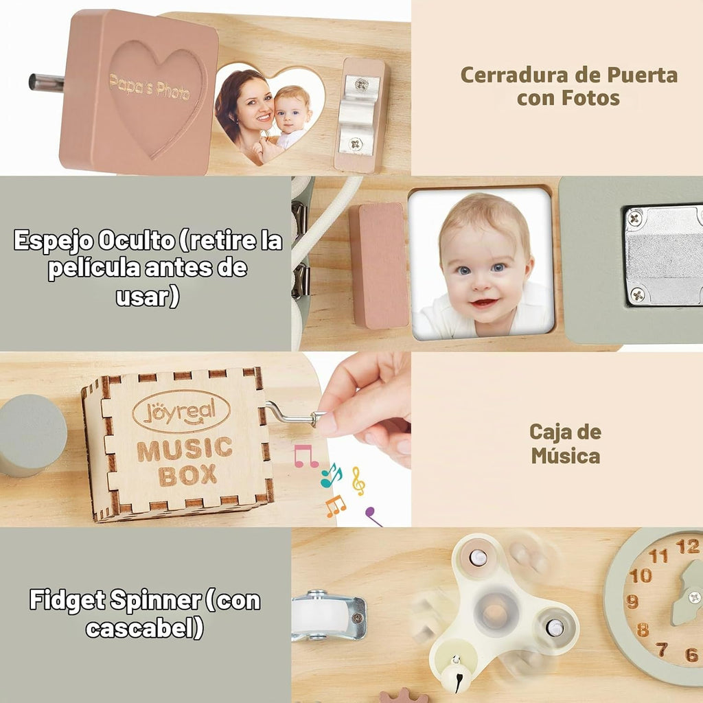 Joyreal Tablero grande de madera con soporte plegable para niños pequeños