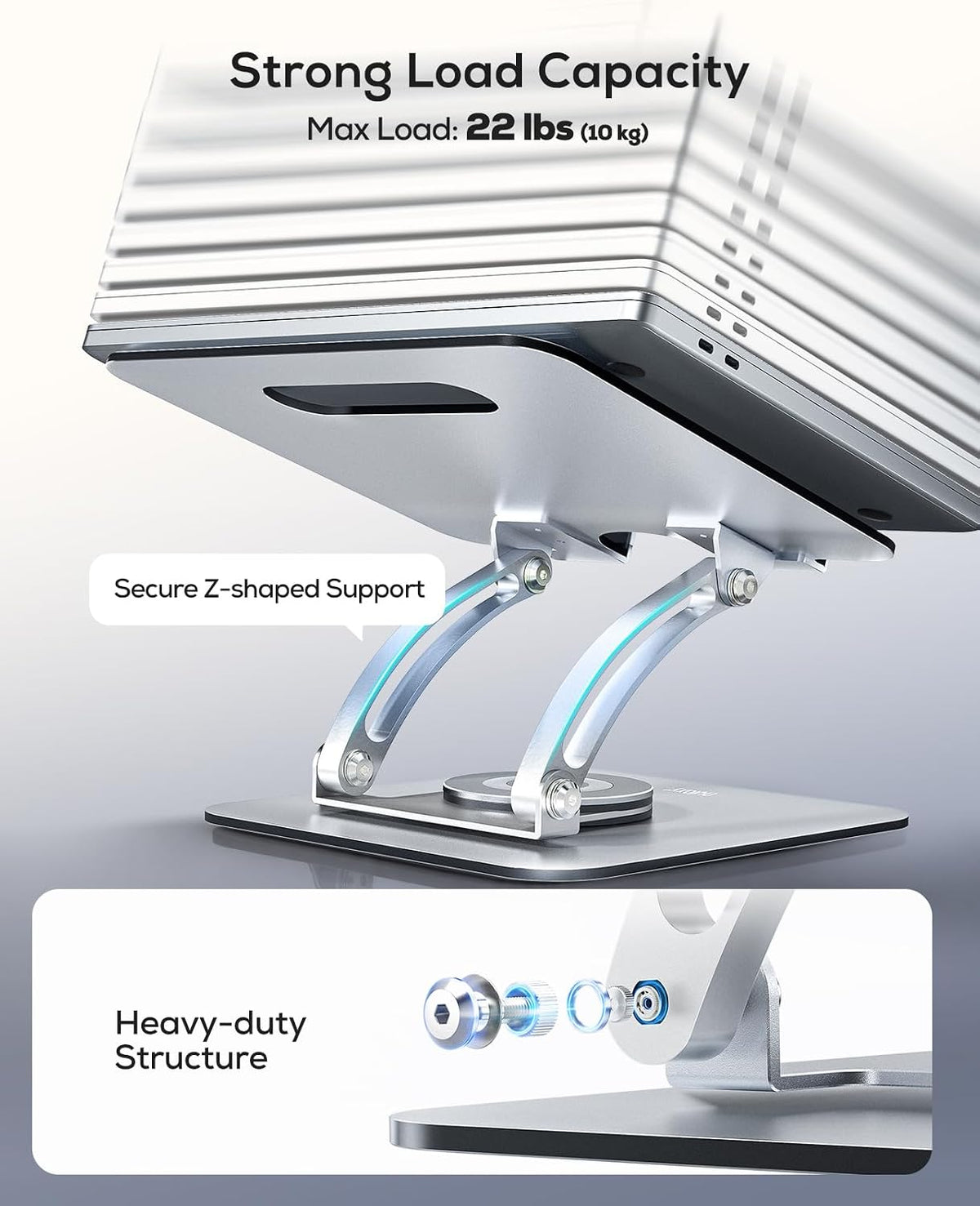 Nulaxy Soporte giratorio de 360 grados para computadora portátil, a...