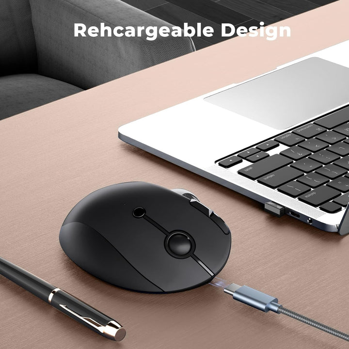 seenda Ratón inalámbrico ergonómico de Trackball - Ratón Bluetooth...