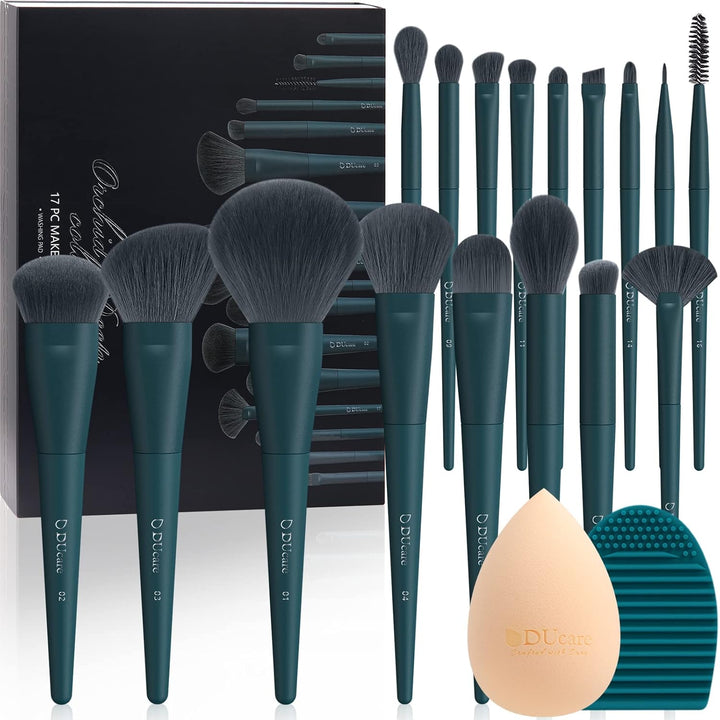 DUcare Juego de regalo de maquillaje, 19 piezas, 17 brochas de maqu...