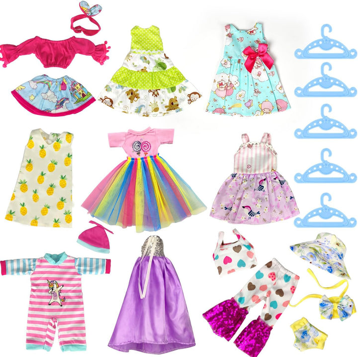 WONDOLL 10 juegos de ropa para muñecas americanas de 14 pulgadas, c...