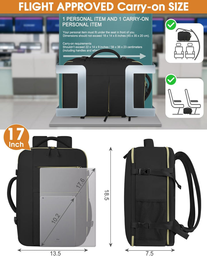 Mochila de viaje Capolo para mujeres y hombres, mochila impermeable...