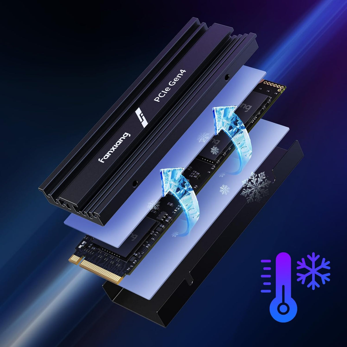 fanxiang SSD para juegos NVMe de 500 GB para PS5 con disipador de c...