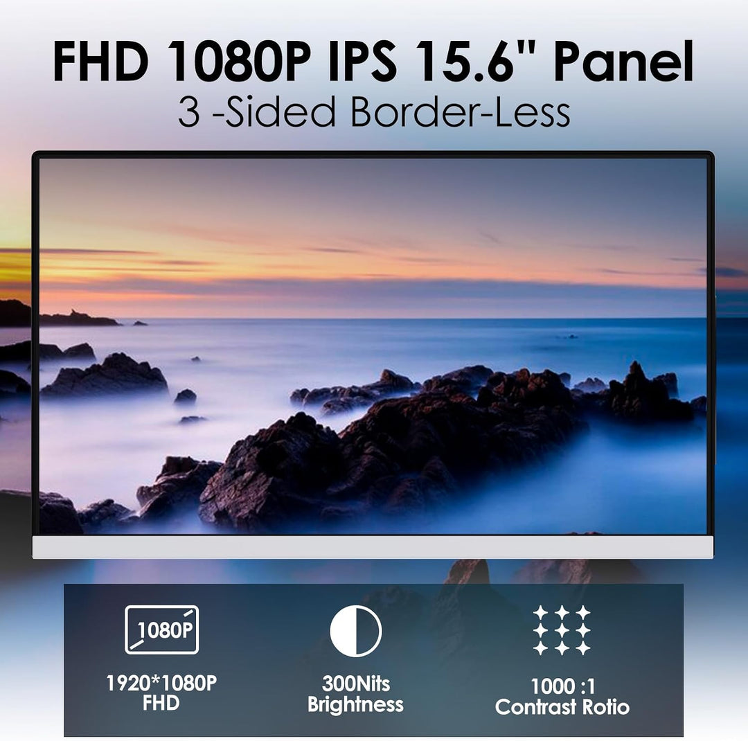 Redalf 15.6" FHD Monitor portátil triple para laptop, IPS ultra...