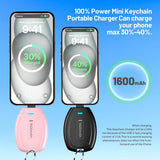 HUAENG Paquete de 2 llaveros USB C, cargador portátil, mini banco d...