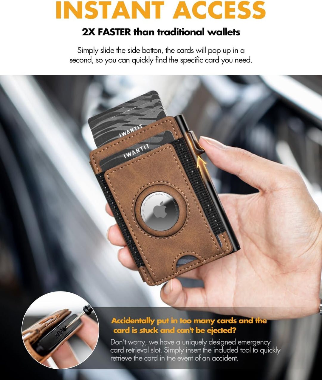 iwantit Cartera para bolsillo frontal para hombre: delgada con clip...