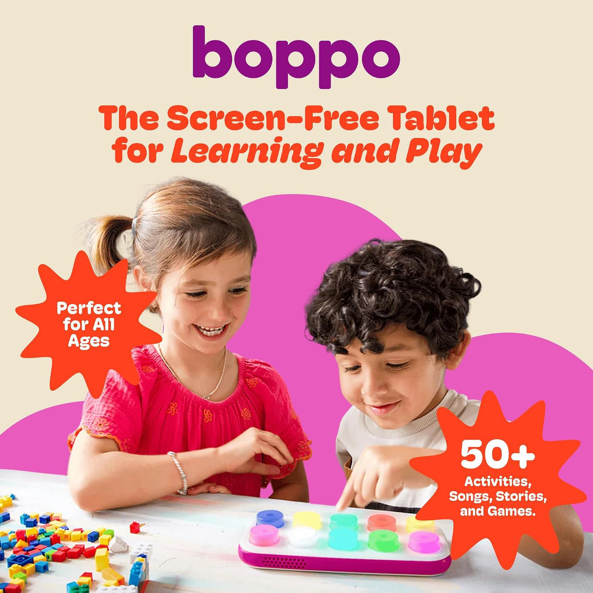 Boppo Tableta de aprendizaje sin pantalla para niños, más de 40 juegos
