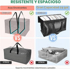 BALEINE Paquete de 6 bolsas de mudanza de gran tamaño con asas reforzadas, bolsa de almacenamiento resistente para ropa, suministros de mudanza (negro, paquete de 6)