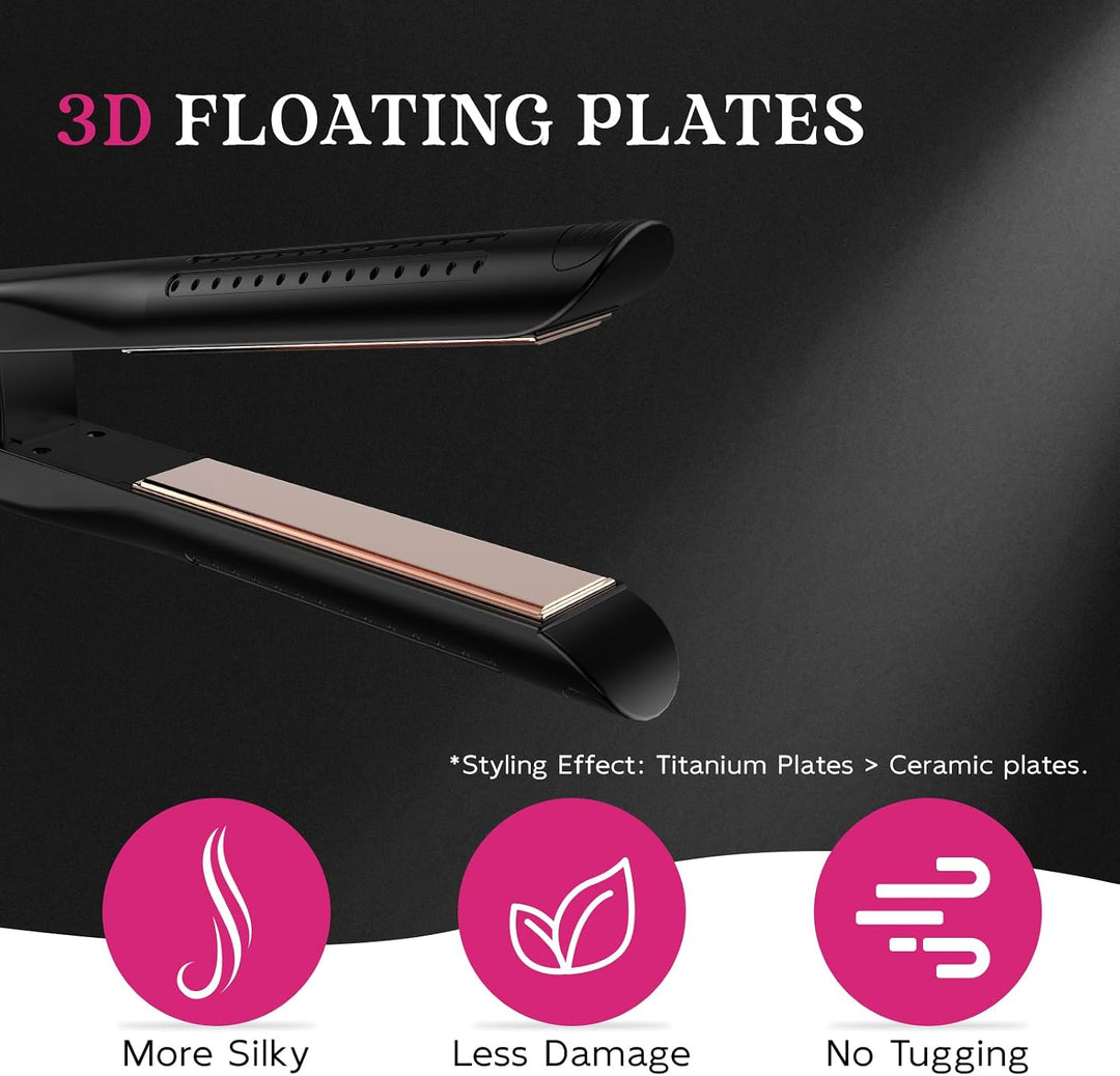 SKIMI Airflow Styler 2.0 - Plancha plana de titanio y rizadora, 96...