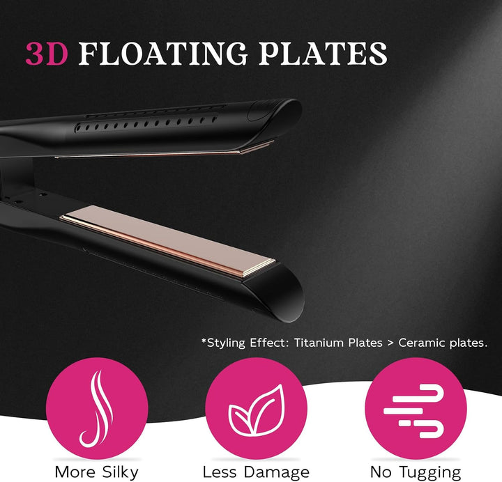 SKIMI Airflow Styler 2.0 - Plancha plana de titanio y rizadora, 96...