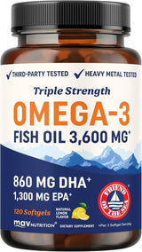 Aceite de pescado DHA Omega 3 de triple fuerza 3600 mg | Más de 210...