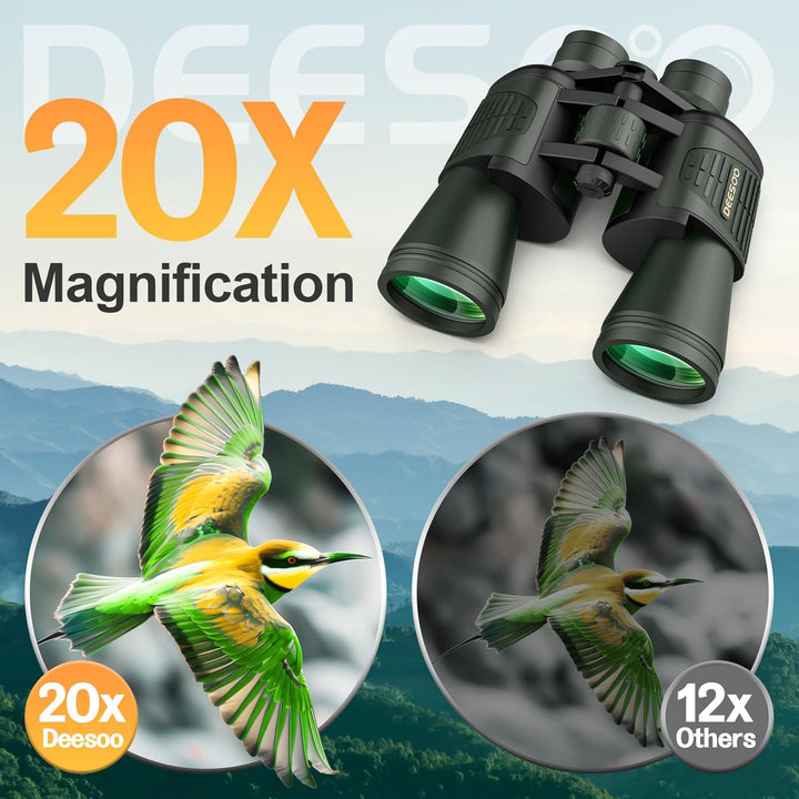 Deesoo Prismáticos de 20 x 52 pulgadas para adultos de alta potenci...