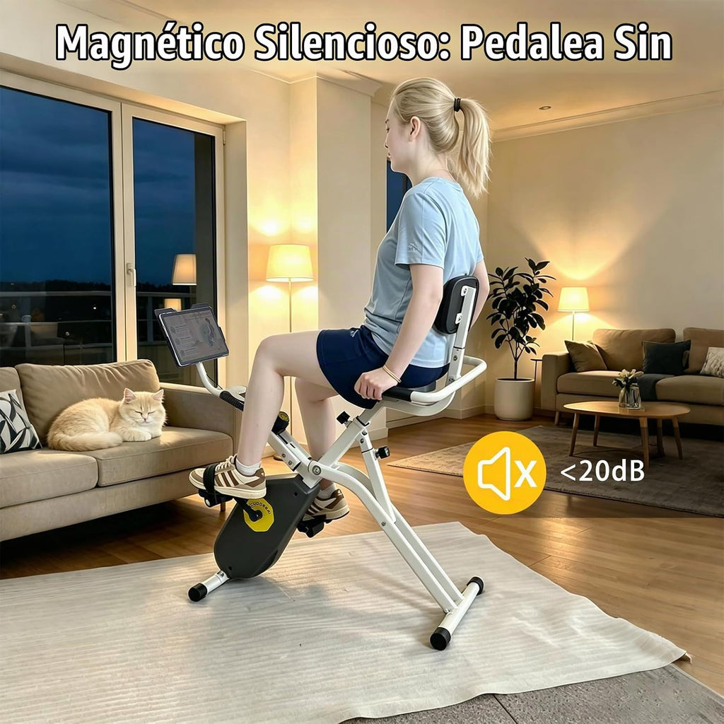 Bicicleta estática estática plegable magnética reclinada