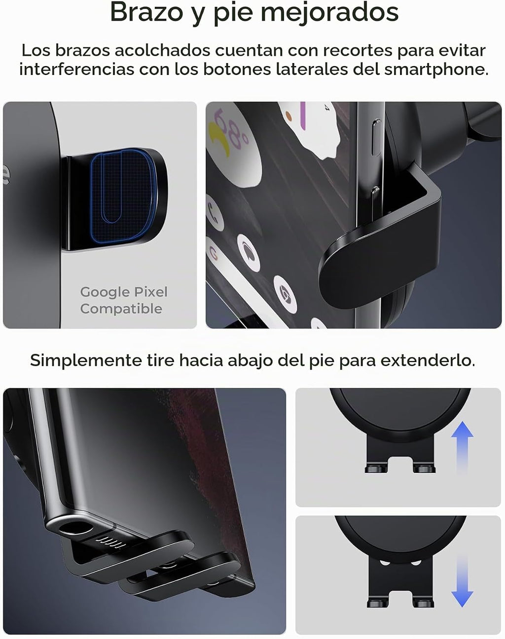 iOttie Auto Sense 2 - Soporte para teléfono de auto para salpicadero y parabrisas con carga inalámbrica Qi, soporte de teléfono y cargador de sujeción automática para iPhone, Google Pixel