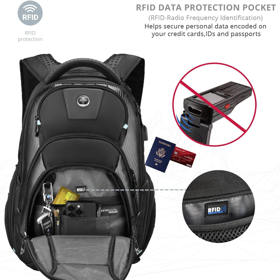 Swissdigital Design CIRCUIT PRO - Mochila para laptop para hombre p...