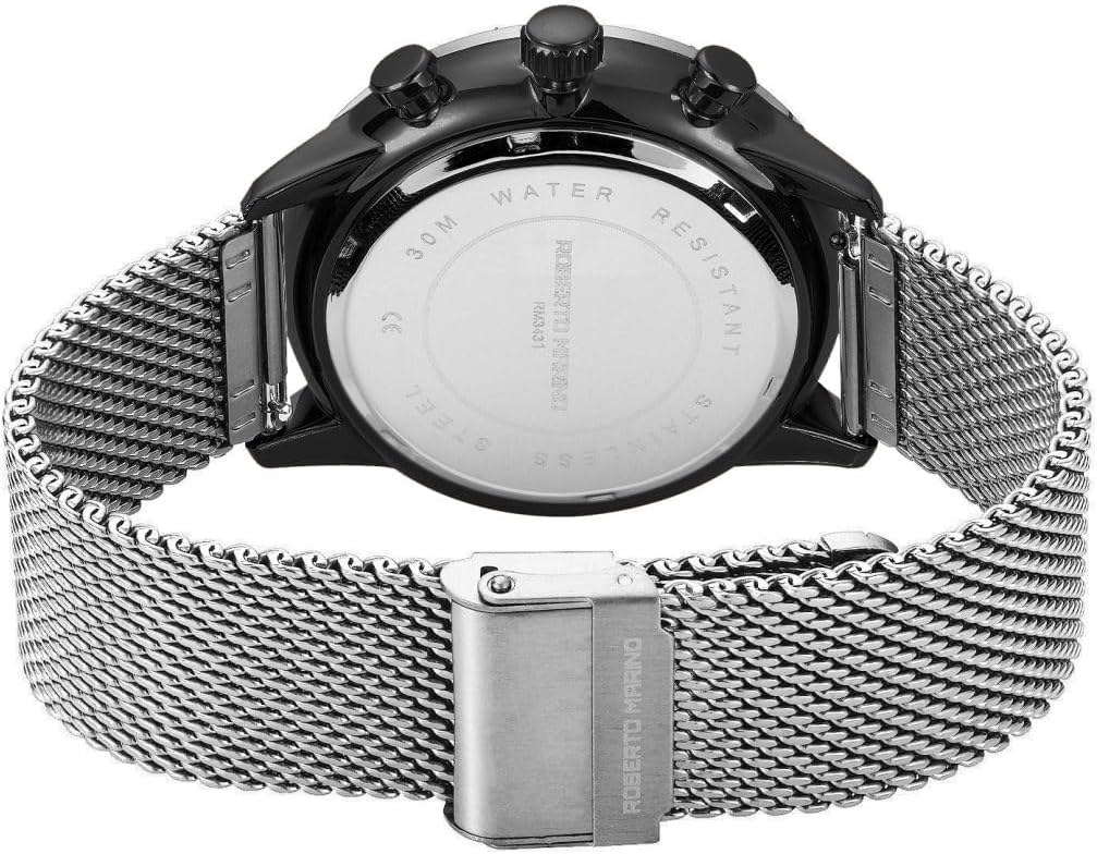 RM3435 Reloj de pulsera de lujo para hombre – Cuarzo japonés de acero inoxidable azul, resistente al agua 3 ATM – Relojes de vestir elegantes para hombre, diseño vintage, ideal como reloj para hombre