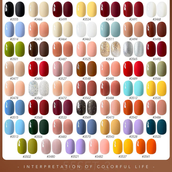 GAOY - Juego de 60 esmaltes de uñas de gel, 55 colores para todas l...